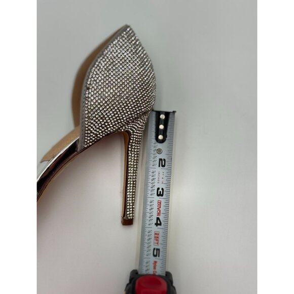 Windsor Silver Rhinestone Pointed Toe Clear Stiletto Heels Womens Shoes Size 8 - Picture 8 of 11